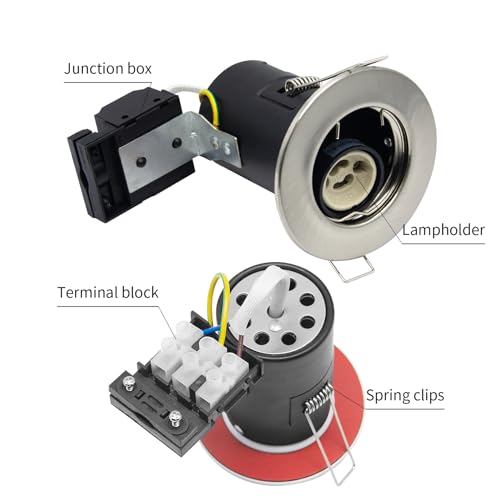 Wondlumi 8-Pack Fire Rated GU10 Downlights | Brushed Chrome Recessed Lights