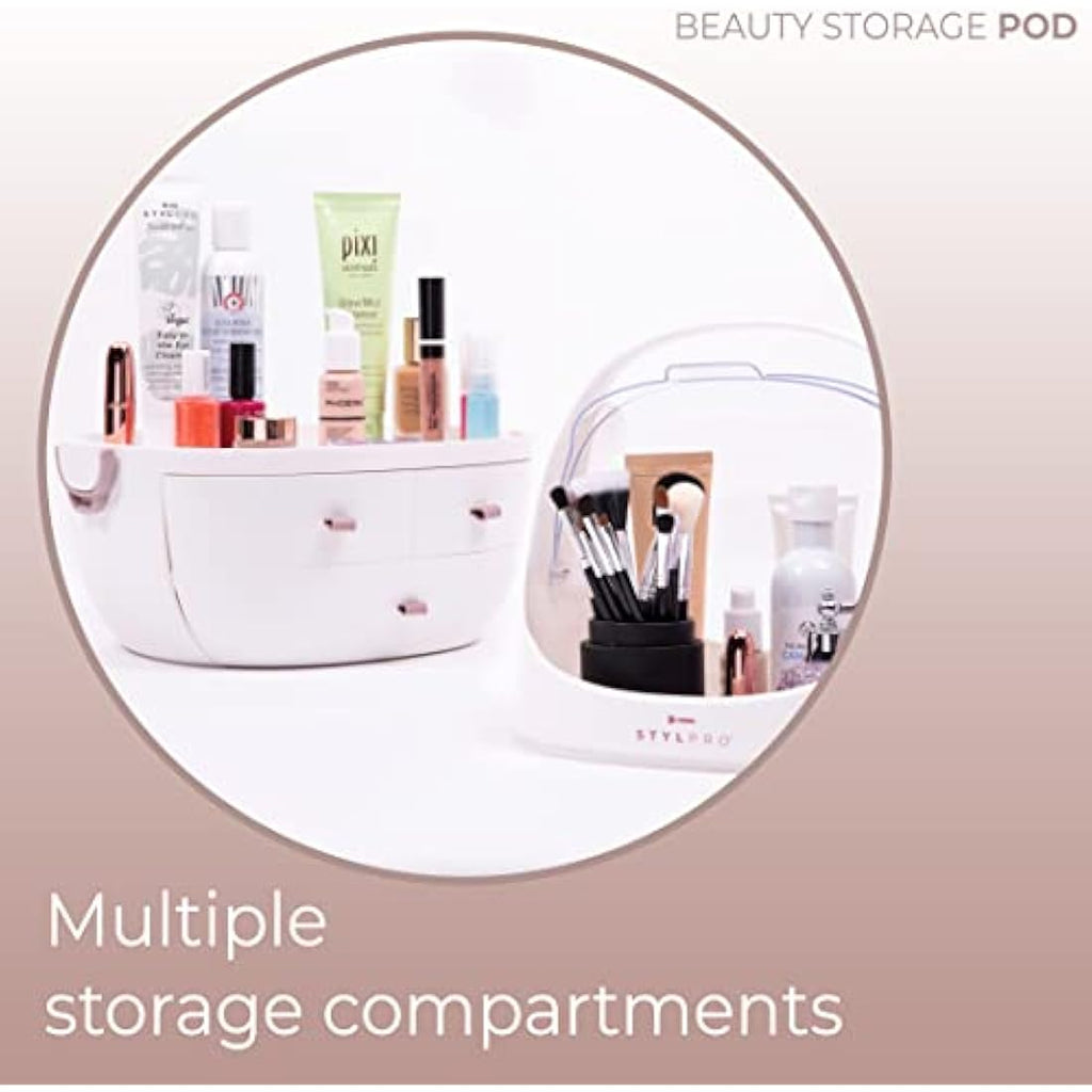 STYLPRO Beauty Pod | Dustproof Makeup & Skincare Organiser with 3 Drawers