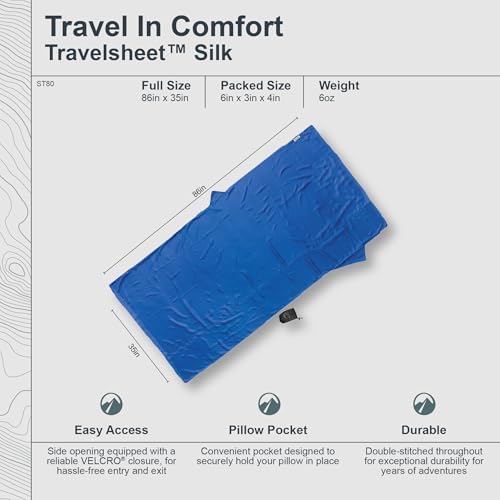 Jolof Store Cocoon Silk Sleeping Bag - Lightweight Travel Liner