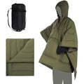 REDCAMP Wearable Camping Blanket | Waterproof Hooded Poncho – Army Green
