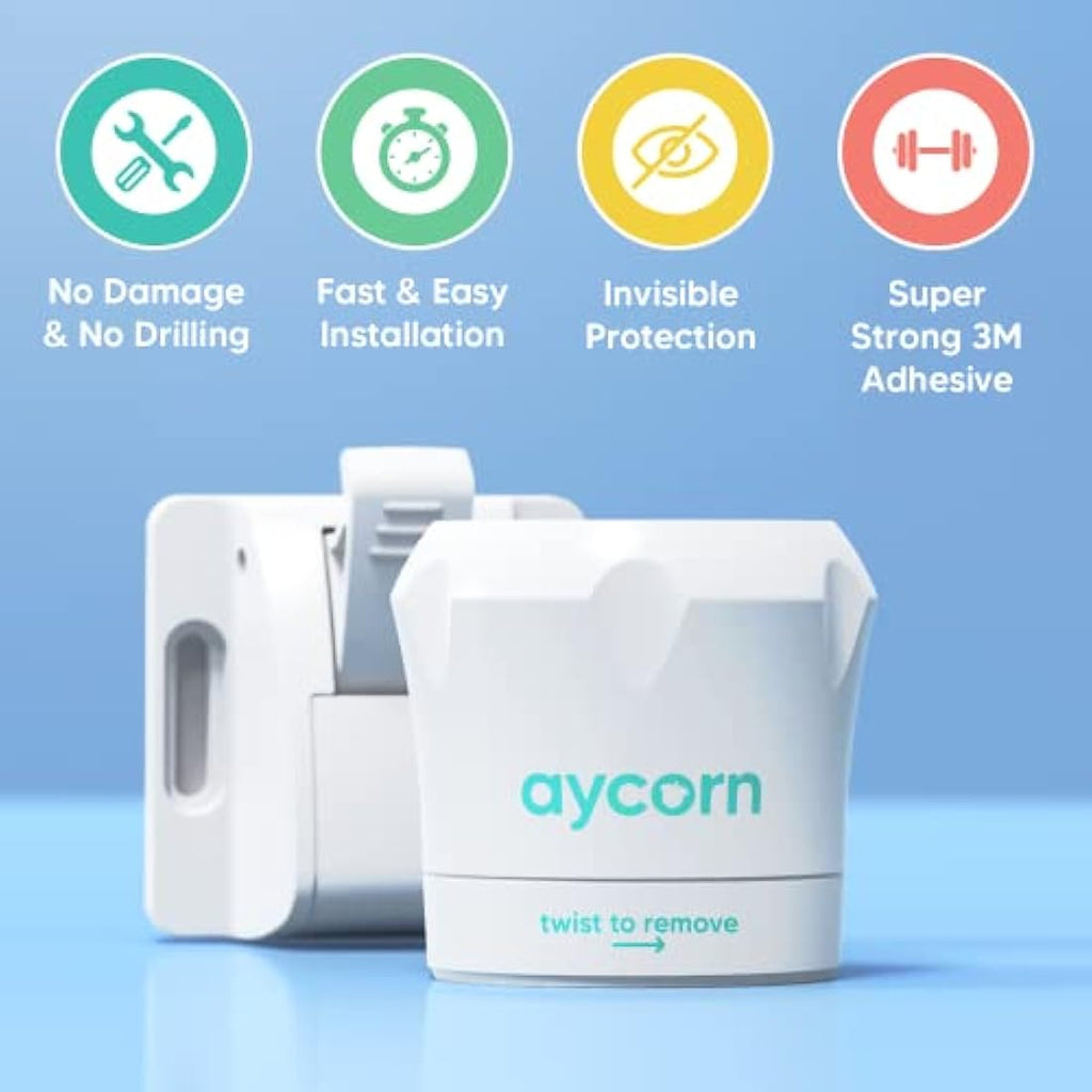 Aycorn Magnetic Cupboard Locks | 10-Pack Child Safety Locks with 2 Keys