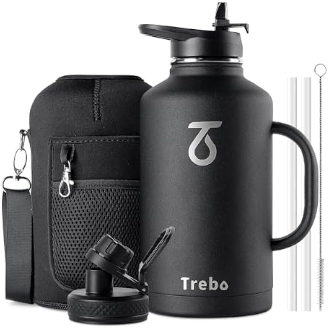 Trebo 2L Insulated Stainless Steel Water Bottle | 48H Cold – Black