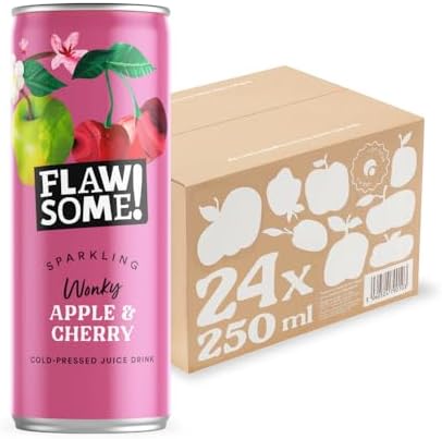 Flawsome! Sparkling Apple & Cherry Juice - Cold-Pressed (24 x 250ml)