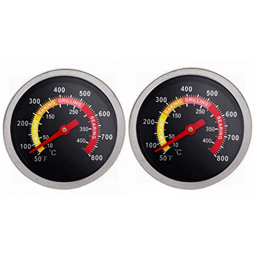 BBQ Grill Temperature Gauge – 2 Pcs Charcoal Smoker Thermometer