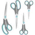 Asdirne Stainless Steel Scissors - 4 Pack Ergonomic Soft Grip Shears