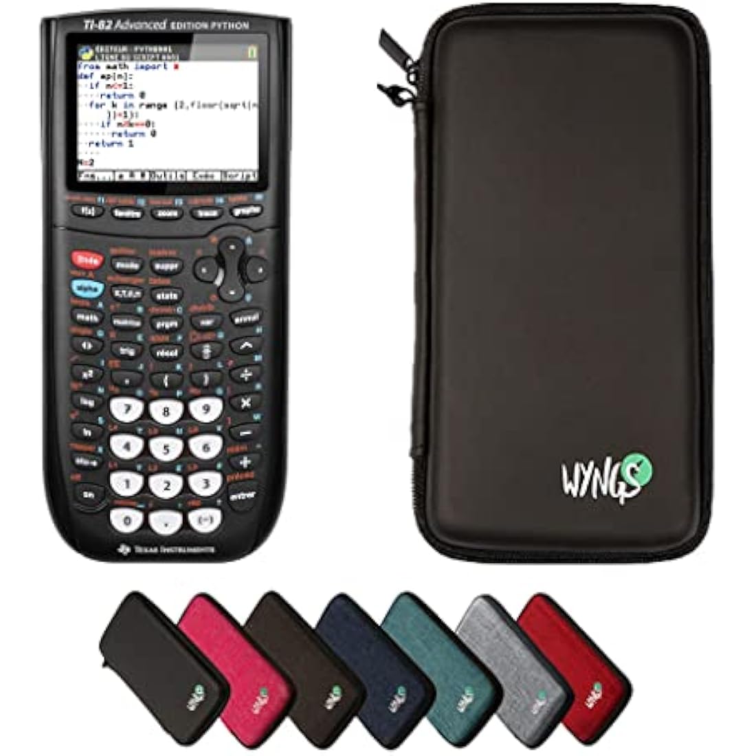 TI-82 Advanced Python Graphing Calculator Set with WYNGS Case