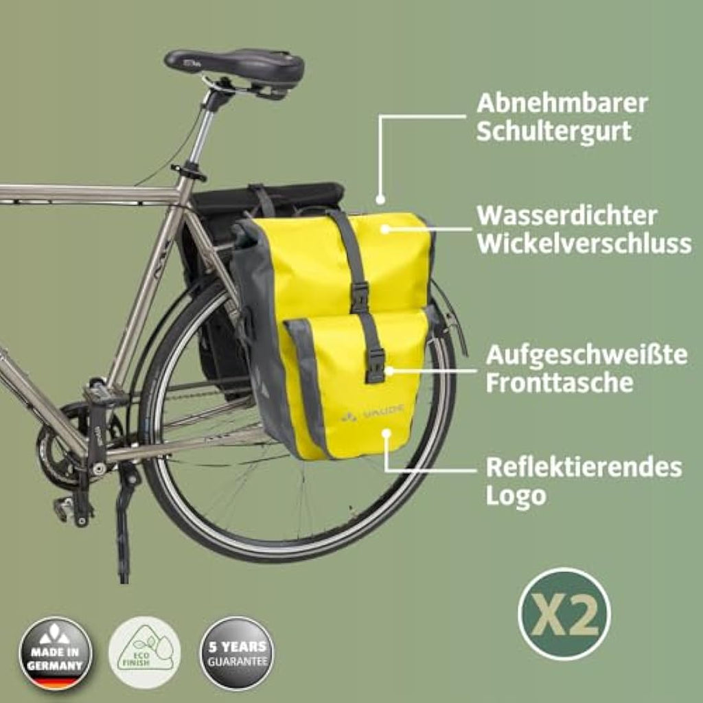 VAUDE Aqua Back Plus Waterproof Bike Panniers | 51L Rear Rack Bags