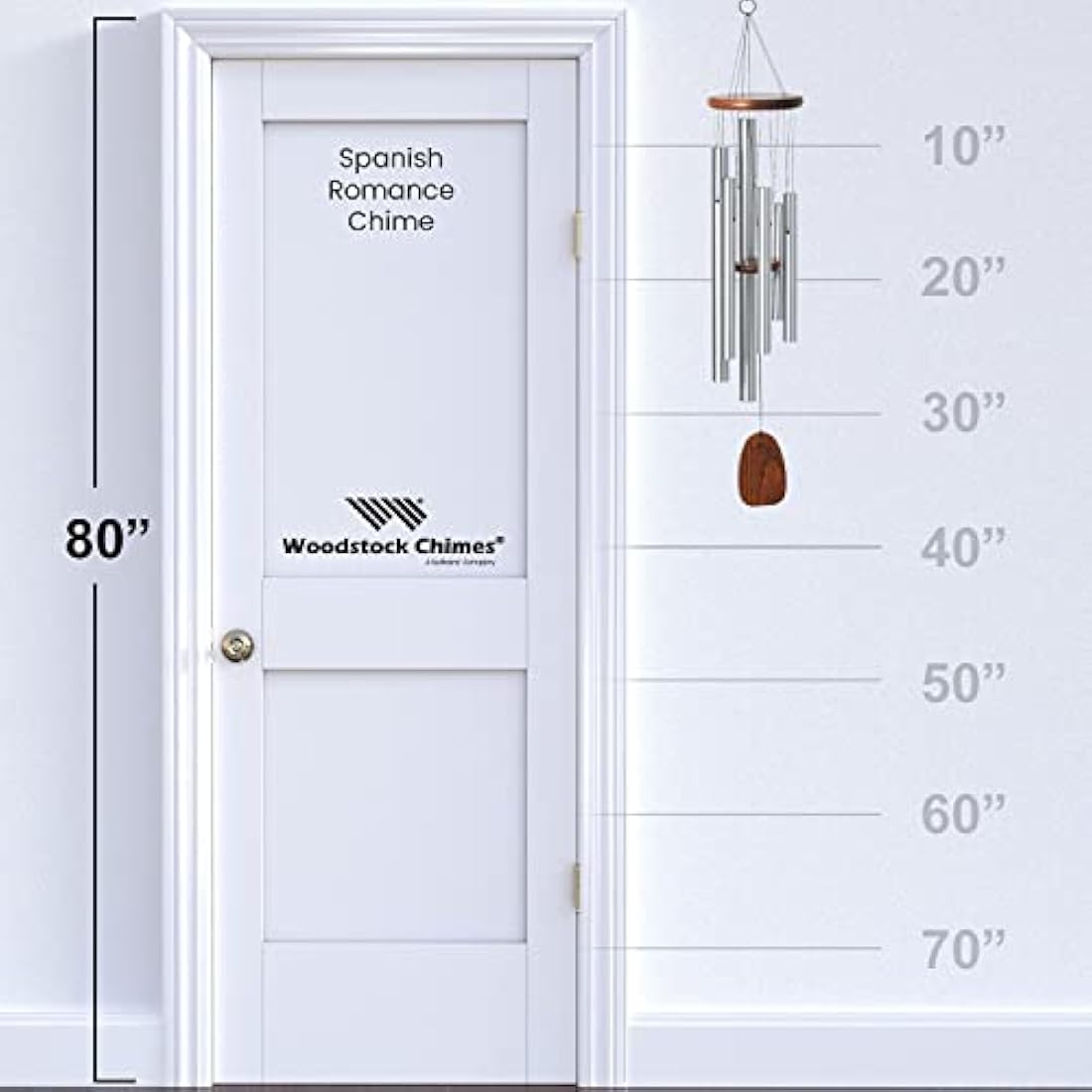 Woodstock Chimes Spanish Romance Wind Chime – Silver Aluminum, 6 Tubes