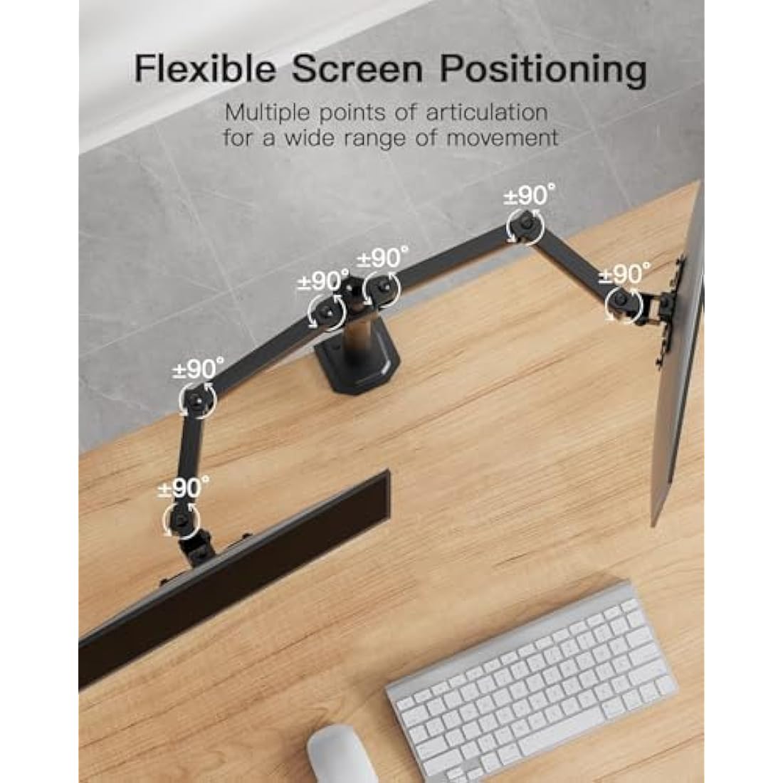 HUANUO Dual Monitor Stand | Adjustable Arm for 13-30 Inch VESA Screens