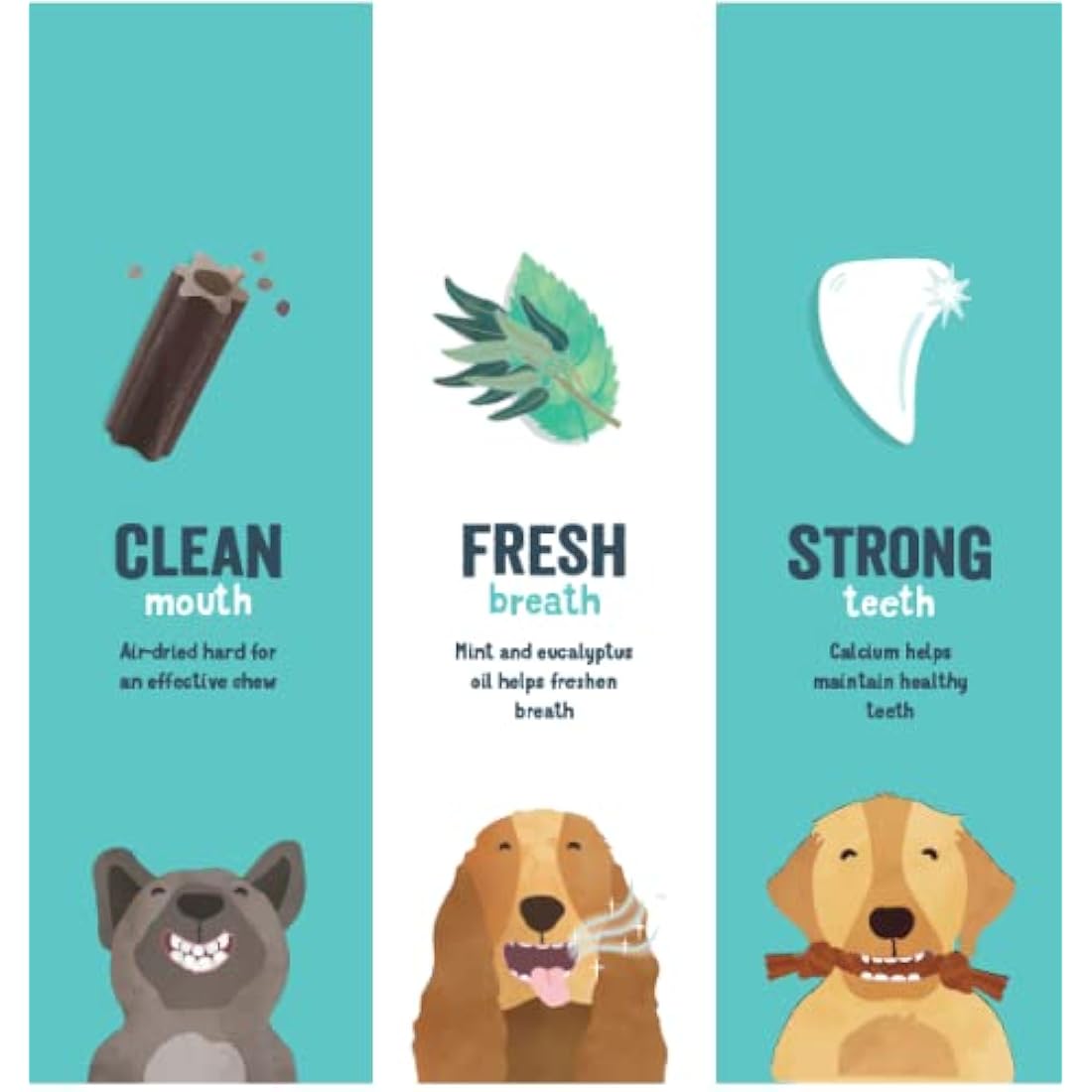 Edgard & Cooper Dog Dental Sticks – Eucalyptus & Apple (56 Pack)