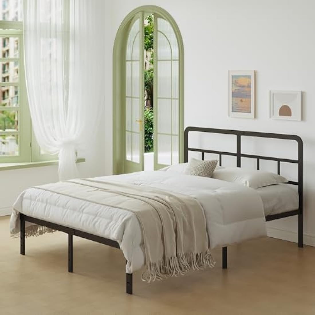 Jolof Store Super King Metal Bed Frame – Heavy Duty with Storage, Black