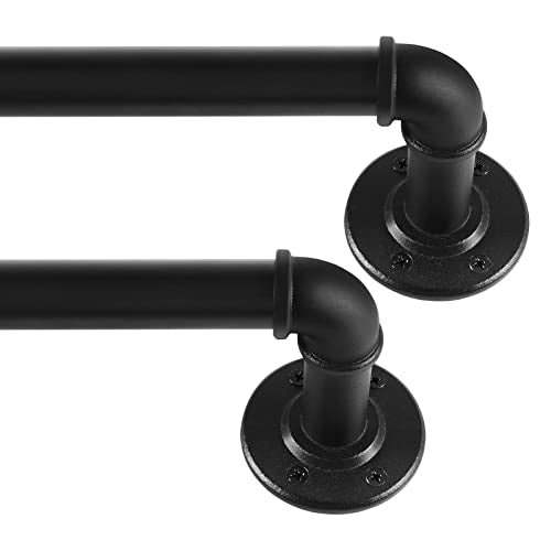Industrial Black Curtain Pole – Heavy Duty Metal Rod 80-218cm