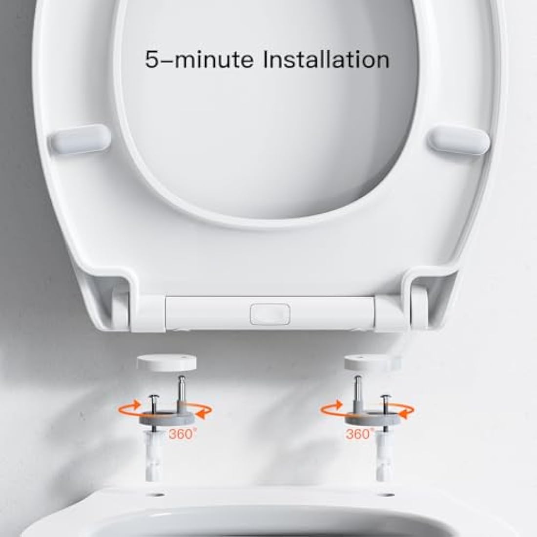 Pipishell O-Shape Toilet Seat – Soft Close with Quick Release, White