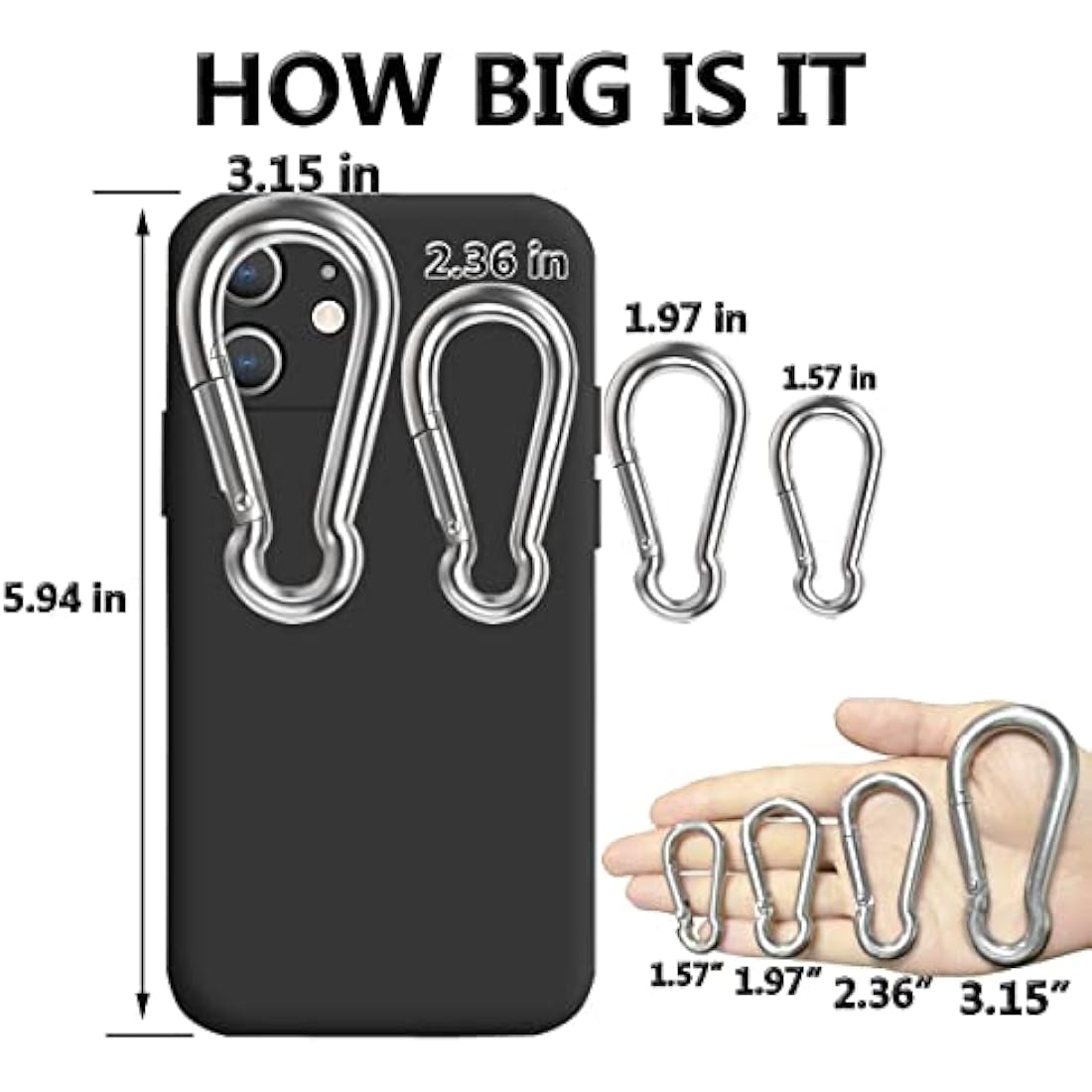 M8 Spring Snap Hooks | 304 Stainless Steel Heavy Duty Clips