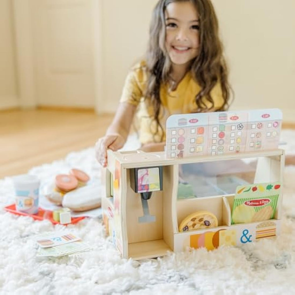Melissa & Doug Wooden Sandwich Counter - 52pc Pretend Play Food Kitchen Set