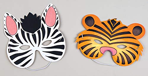 Baker Ross Animal Colour-In Masks for Kids - DIY Party Supplies (8 Pack)