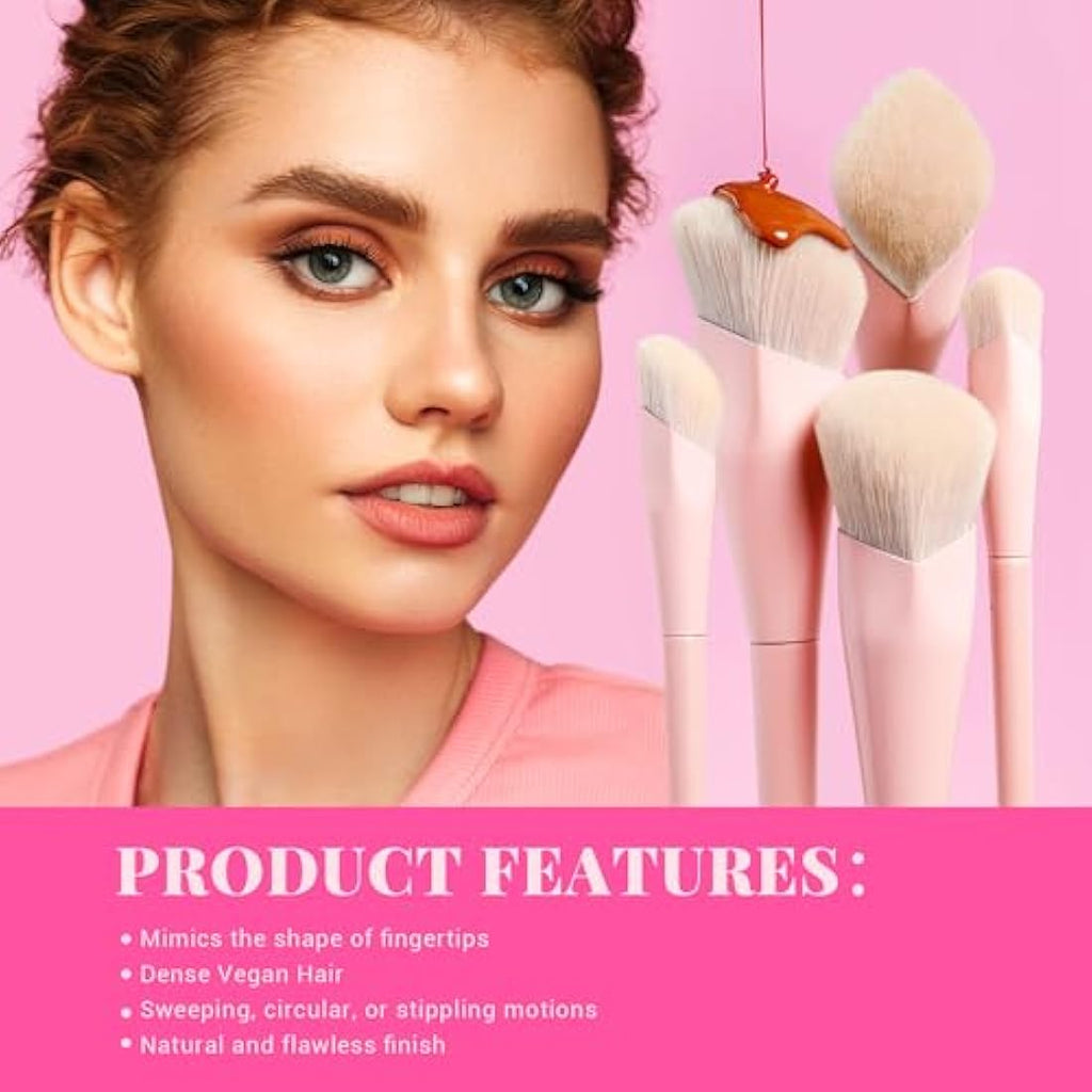 Jessup 14pc Pink Makeup Brush Set | Professional Vegan Synthetic Brushes