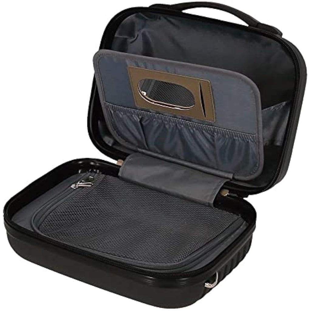 Roll Road India Beauty Case - Black ABS Hard Shell Travel Organizer
