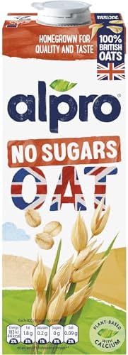 Alpro Oat No Sugars Milk Alternative – Unsweetened Vegan Drink – 8 x 1L
