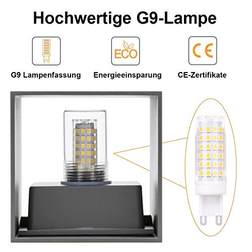 Klighten Modern LED Wall Sconce – Up and Down Light, Dark Gray, 9W