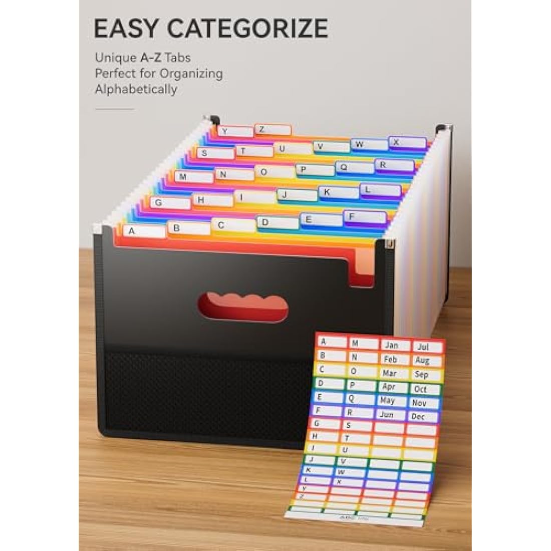 ABC life 26 Pockets Expanding File Folder – A4 Document Organizer with Mesh Bag