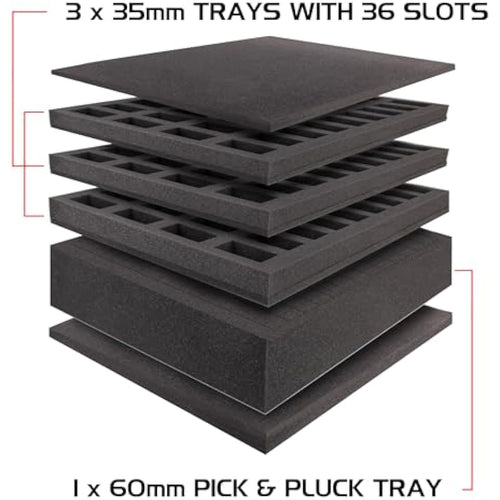ENHANCE Miniature Figure Storage Case - 108 Slot Foam & Pick and Pluck