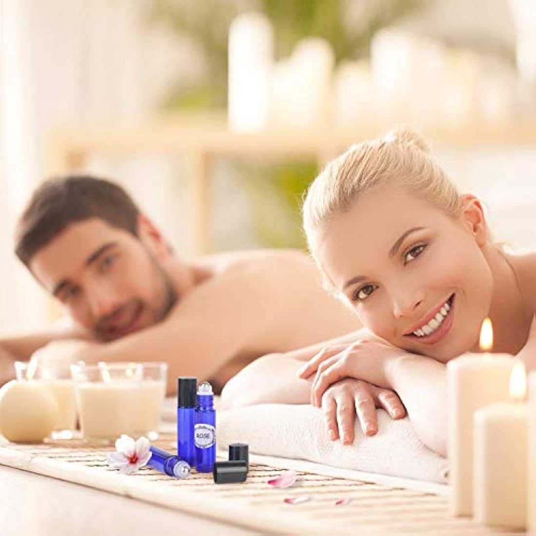 Jolof Store 8-Pack Cobalt Blue Glass Essential Oil Roller Bottles
