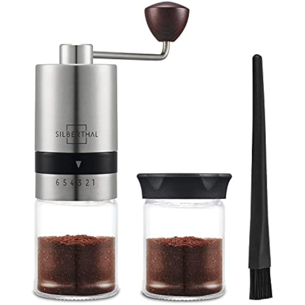 SILBERTHAL Manual Coffee Grinder – Stainless Steel with 6 Levels