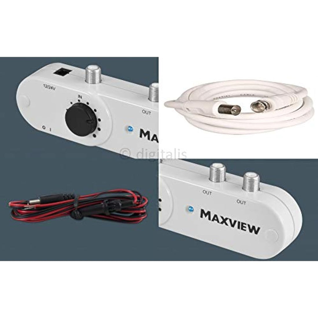 Maxview MXL008 12V/24V 2-Way TV/DAB Signal Booster for Caravans
