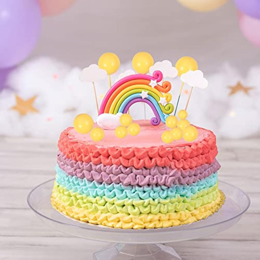 Gyufise 30Pcs Yellow Foam Ball Cake Toppers – Mini Balloon Cupcake Picks