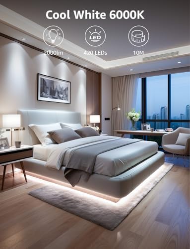 Lepro 10M Cool White LED Strip Light – 24V Dimmable Kitchen Cabinet Lighting