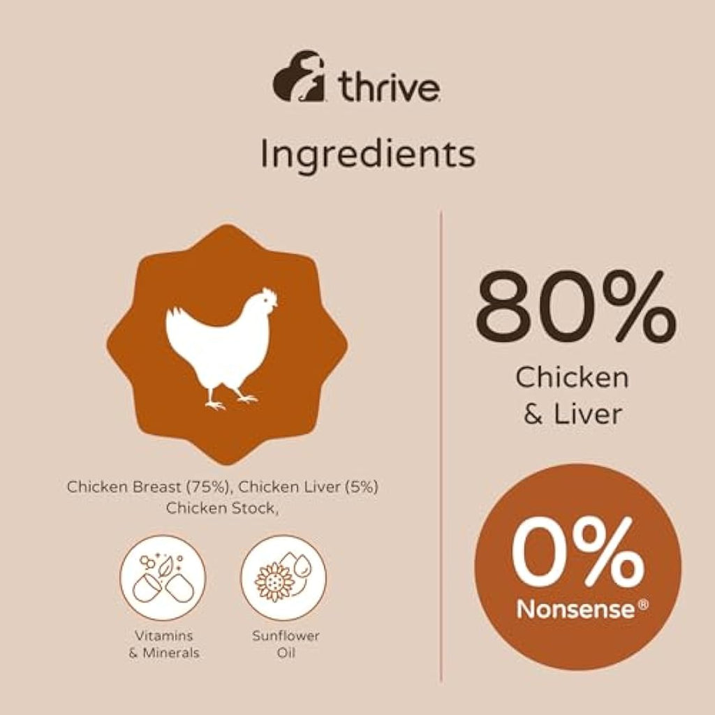 Thrive Complete Wet Cat Food - Chicken and Liver - 6 x 75g Tins