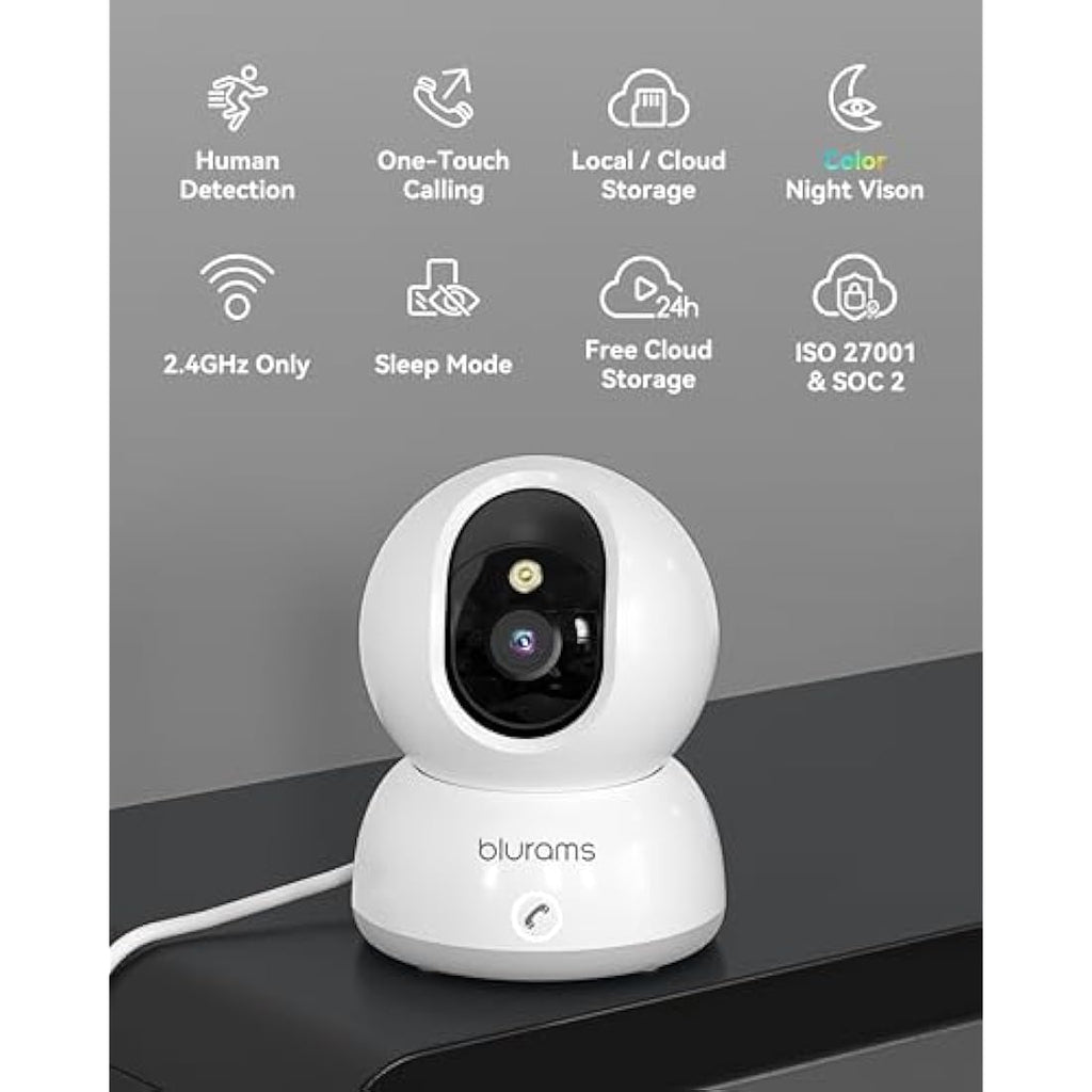 blurams 2K Pet Camera – 360° Indoor Security Monitor with Color Night Vision