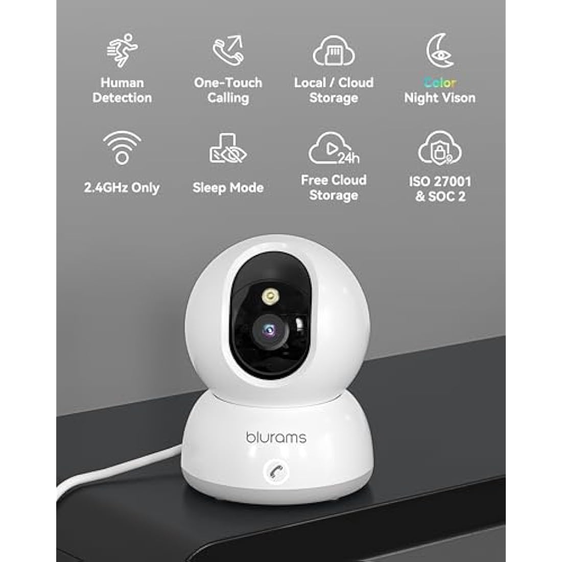 blurams 2K Pet Camera – 360° Indoor Security Monitor with Color Night Vision