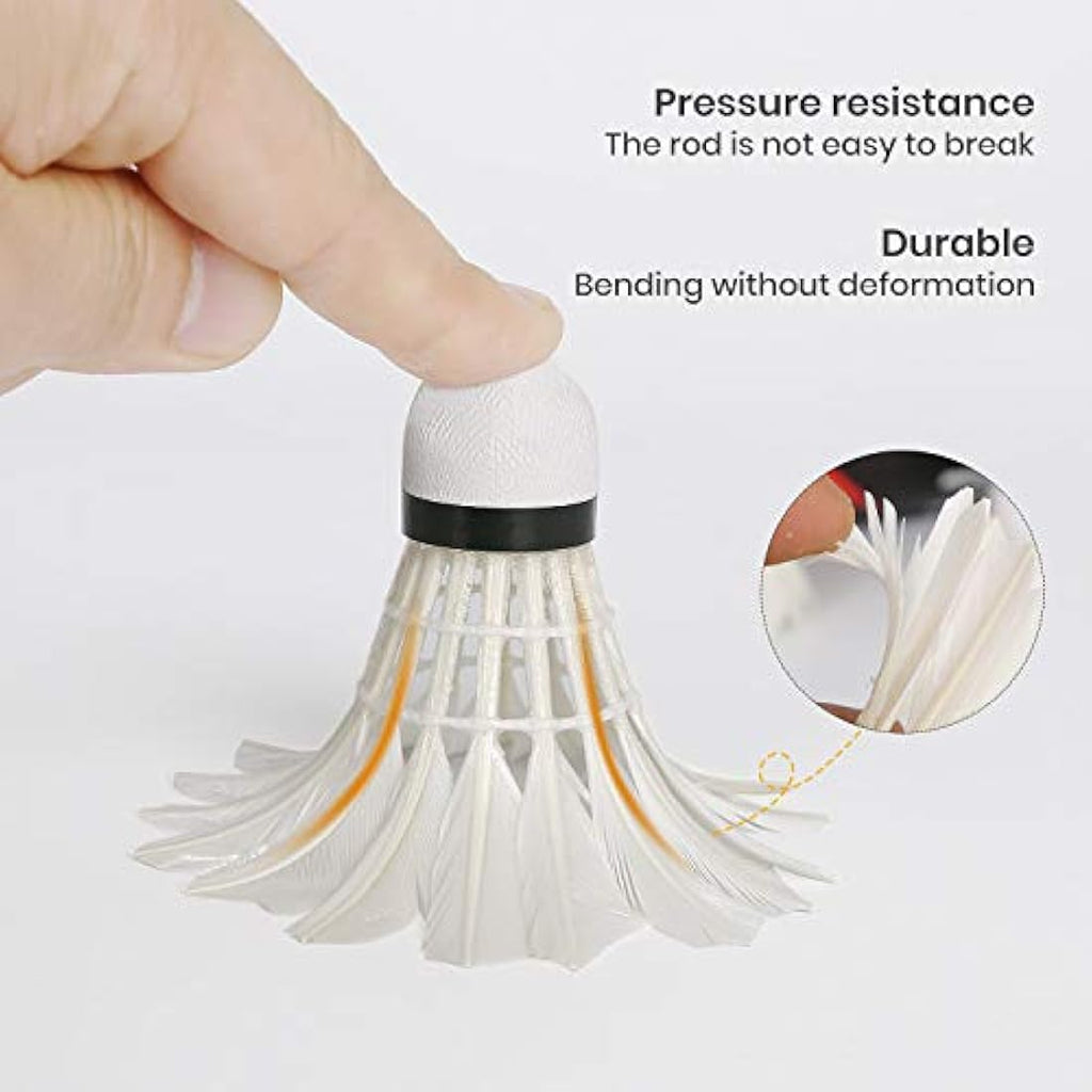 Duck Feather Badminton Shuttlecocks – 12-Pack Professional Birdies