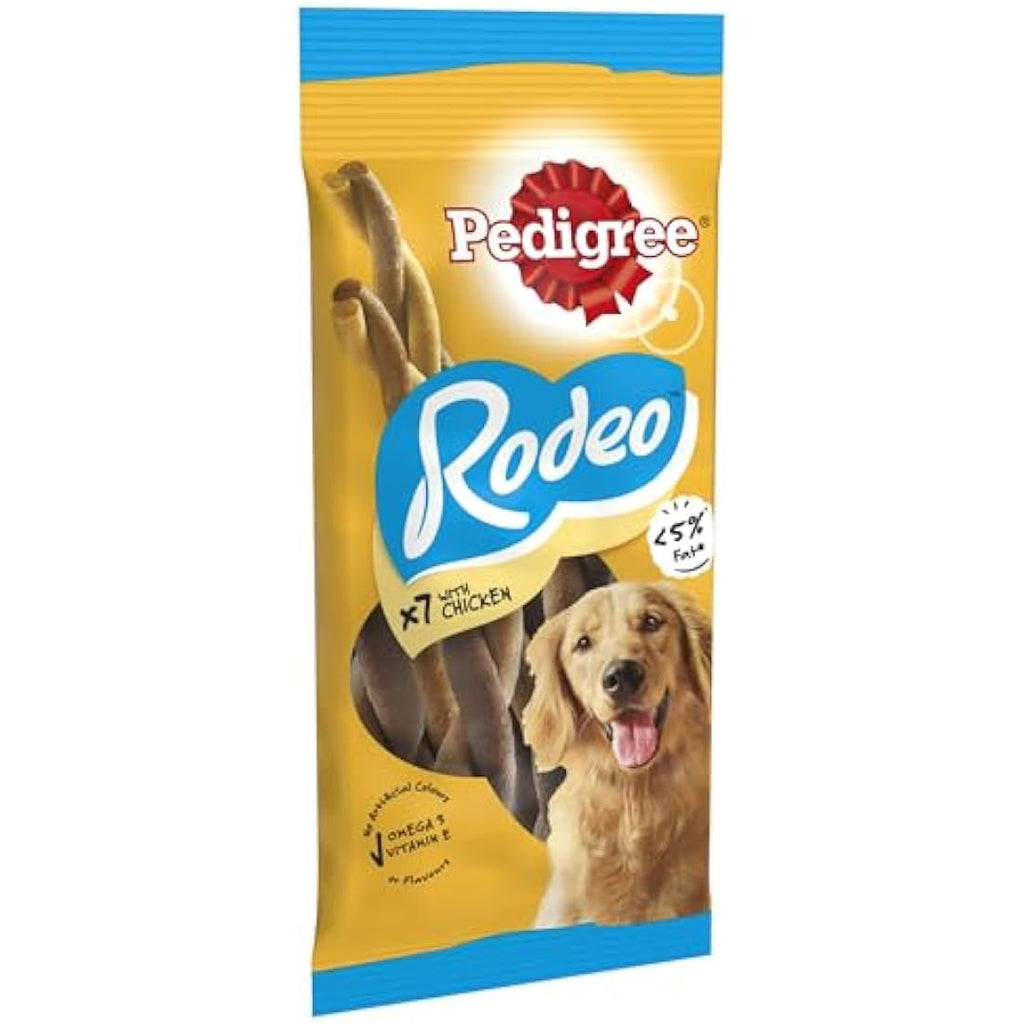 Pedigree Rodeo Chicken Dog Treats – Chewy Training Sticks, 12 x 7 Pack