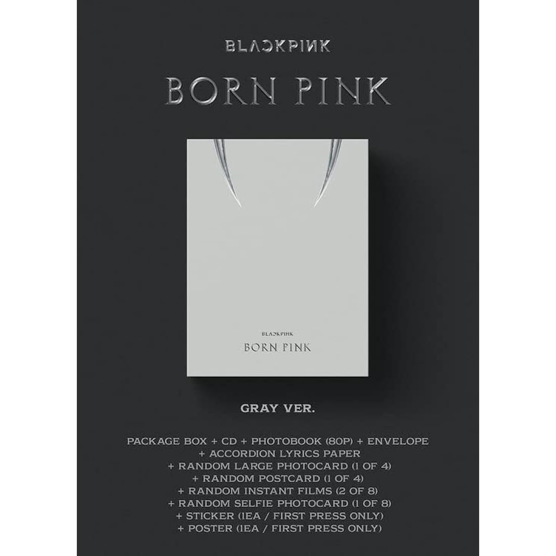 BLACKPINK - BORN PINK 2nd Album Gray Version Package Box Set
