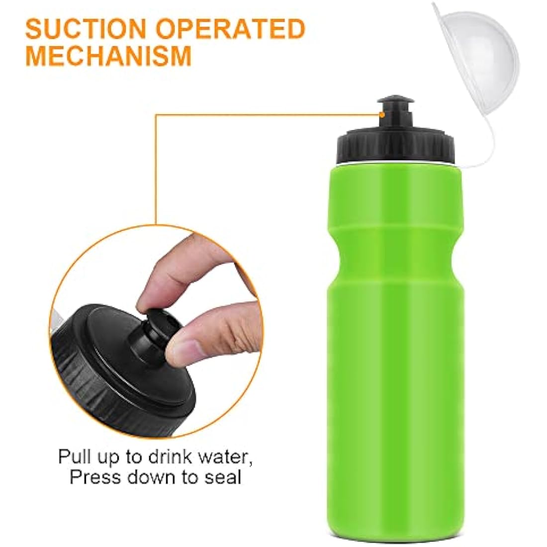 Bike Water Bottle Cage with 800ml BPA-Free Bottle – Green