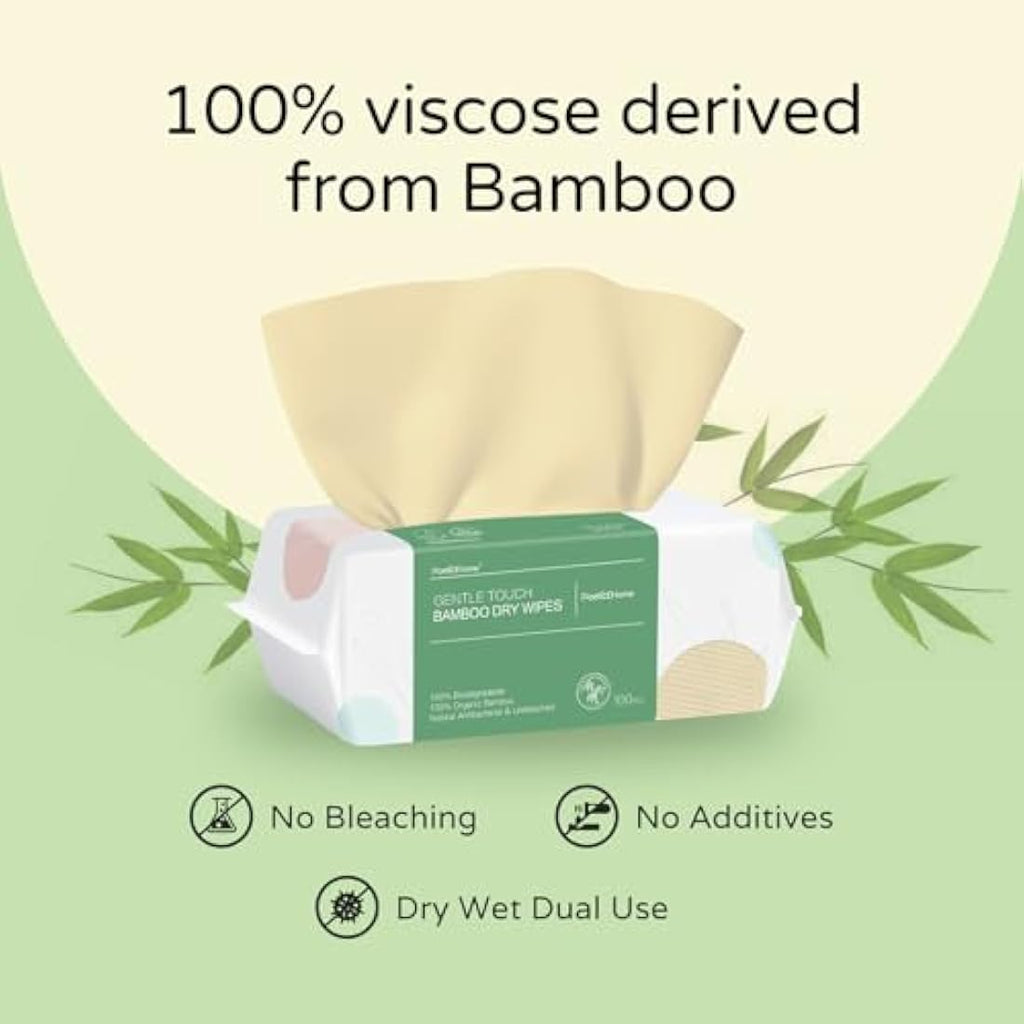 PoeticEHome Bamboo Dry Baby Wipes | 100% Pure Hypoallergenic Cloths | 400ct