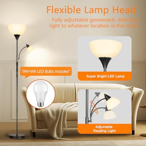 OUTON LED Floor Lamp – Dimmable Mother and Child Lamp with Remote & App