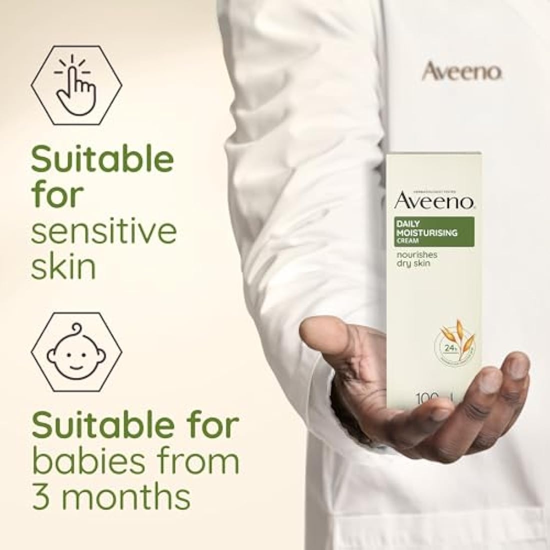 Aveeno Moisturising Cream | Colloidal Oatmeal Body Lotion - 100ml