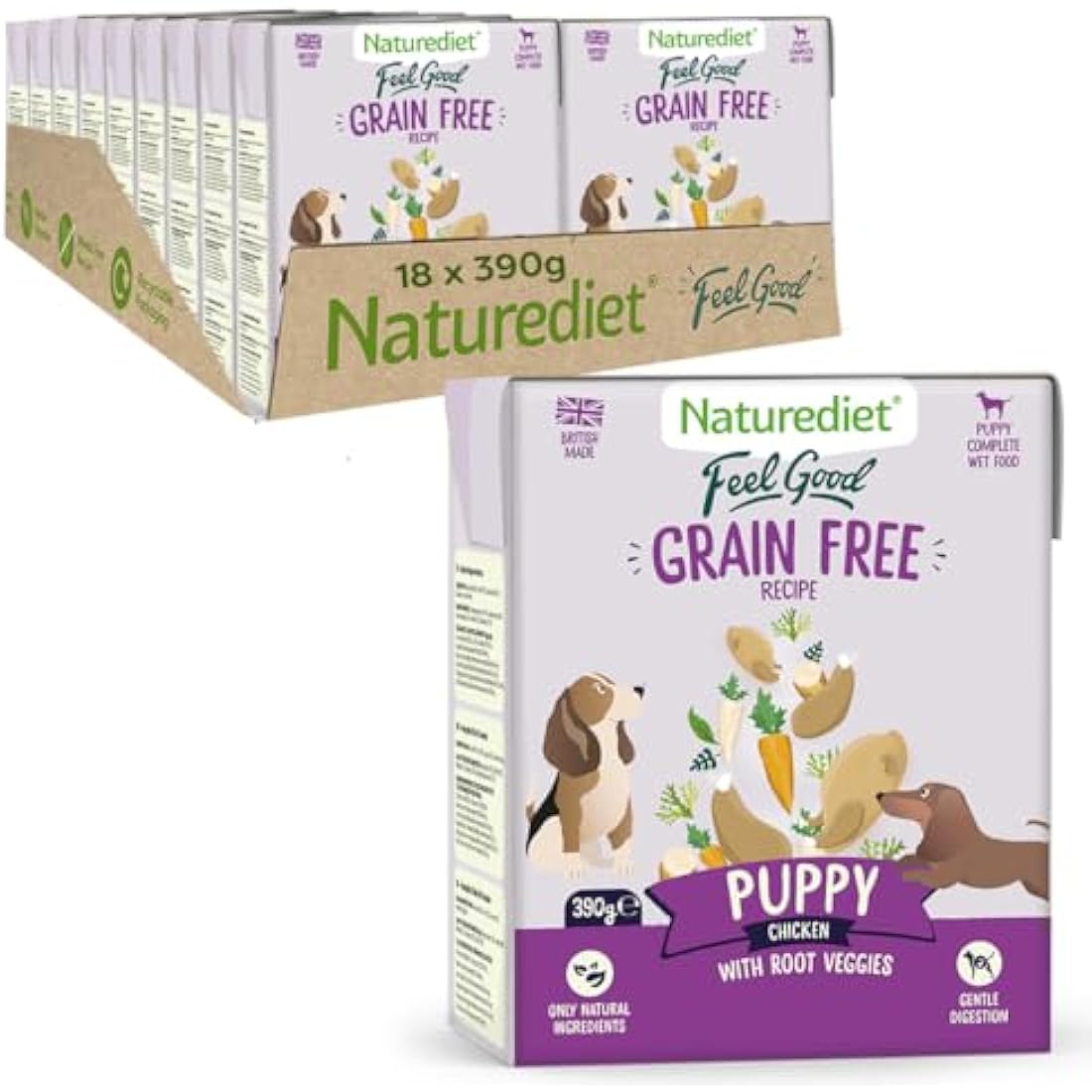 Naturediet Grain Free Wet Puppy Food - Chicken & Veg - 18 x 390g