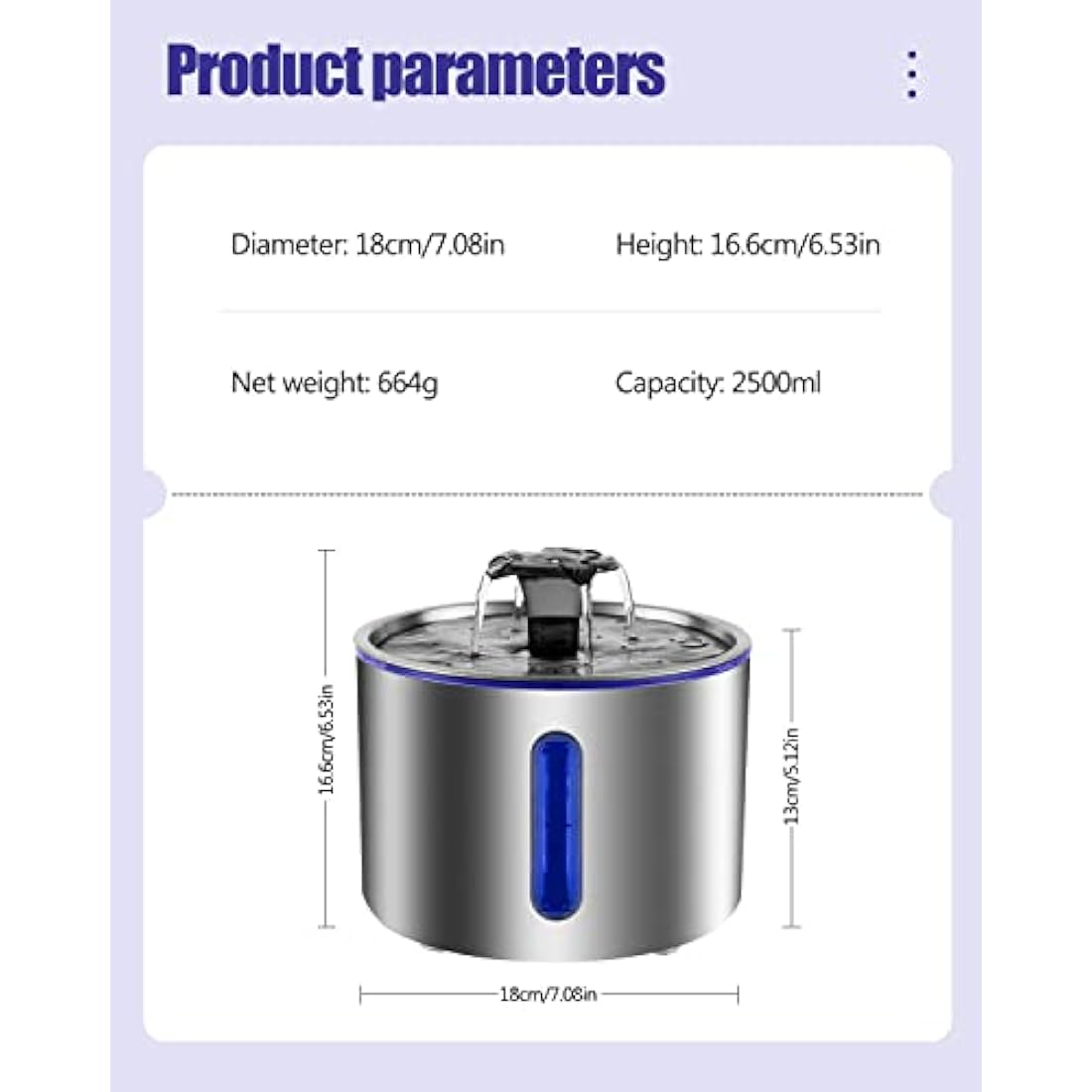 Jolof Store Stainless Steel Cat Water Fountain | Quiet Automatic Dispenser