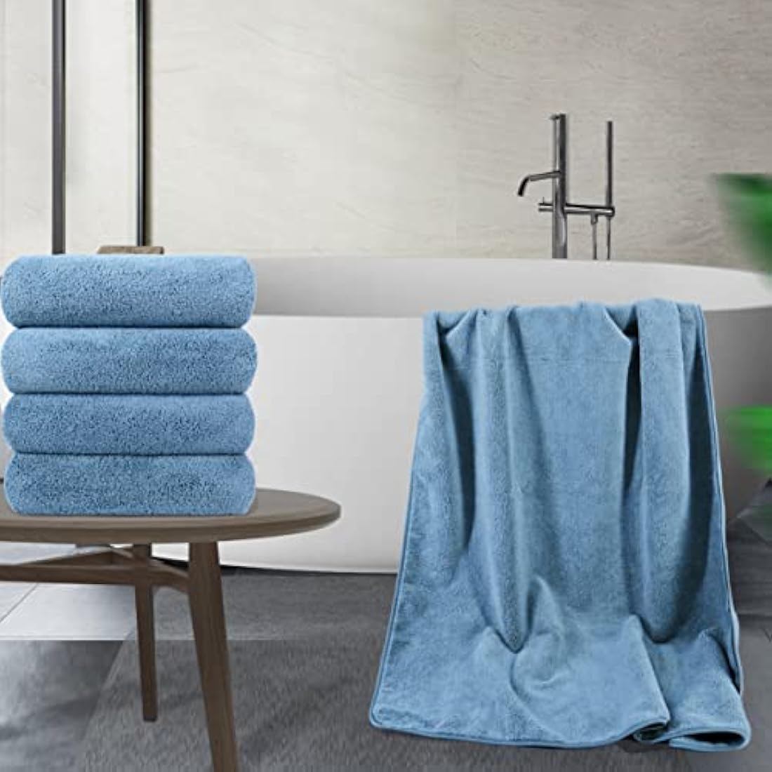 Polyte Quick Dry Microfibre Bath Towel - 4 Pack, 76 x 145 cm (Blue)