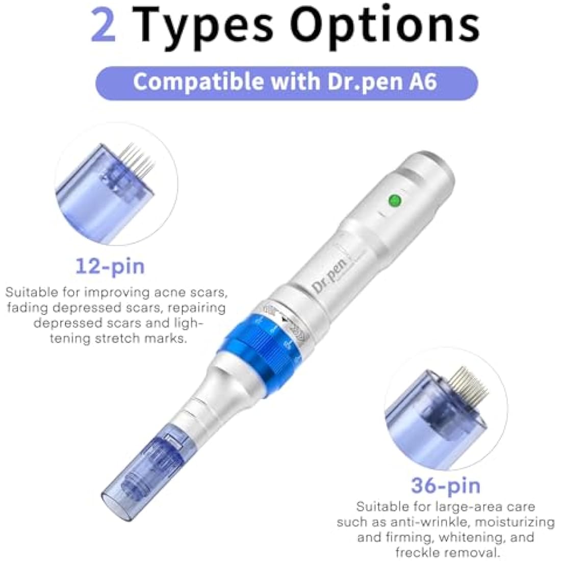 Dr. Pen A6 Replacement Needle Cartridges | 36-Pin Microneedles, 20-Pack