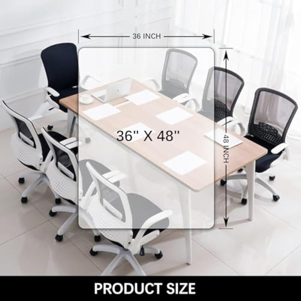 Kuyal Clear PVC Chair Mat for Hard Floors | 90x120cm Office Floor Protector