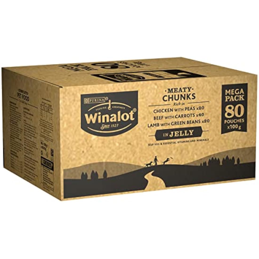 Winalot Meaty Chunks Mixed in Jelly Wet Dog Food - 80 x 100g Pouches