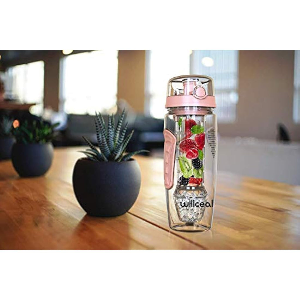 Jolof Store Fruit Infuser Water Bottle | 32oz Tritan with Ice Gel Ball