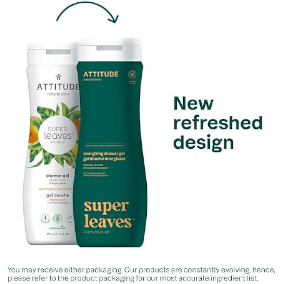 ATTITUDE Natural Body Wash | EWG Verified Orange Leaves Shower Gel