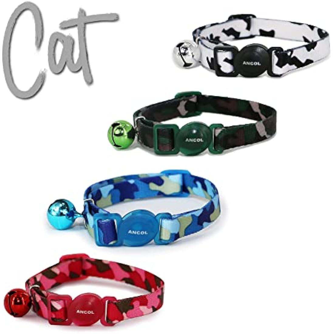 Ancol Camo Safety Cat Collar – Green Breakaway Buckle Kitten Neckband